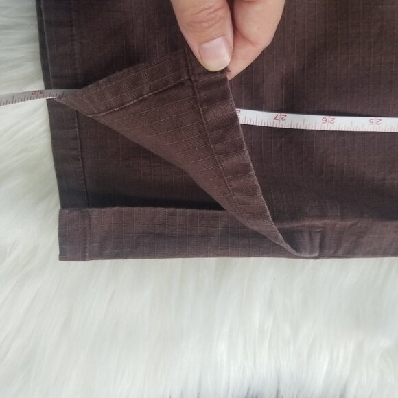 Women's Capri Brown Cropped Summer Pants Wide Leg Zipper Front Pockets Classic - Picture 7 of 11